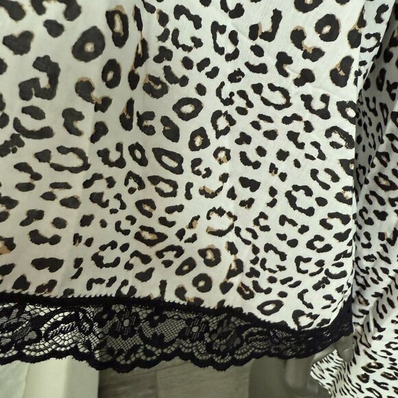 Cosabella Allora Printed Kimono Cheetah Robe Black and White Size Small - Picture 2 of 8